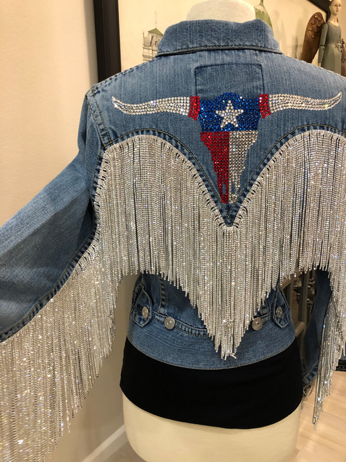 "Texas" Rhinestone Fringe Jacket