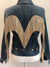 Fringe Rhinestone Vintage Levi Jacket (Gold Rhinestone)